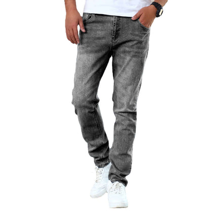 Men's Silver Gray Stretch Skinny Denim Jeans Comfortable Stretch Fabric