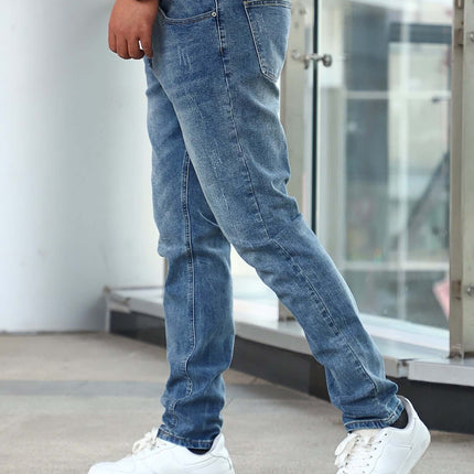 Men's Silver Gray Stretch Skinny Denim Jeans Everyday Wear Essential