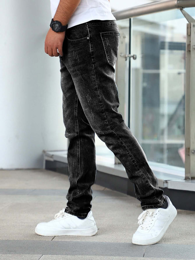 Men's Silver Gray Stretch Skinny Denim Jeans Flexible Comfort Fit