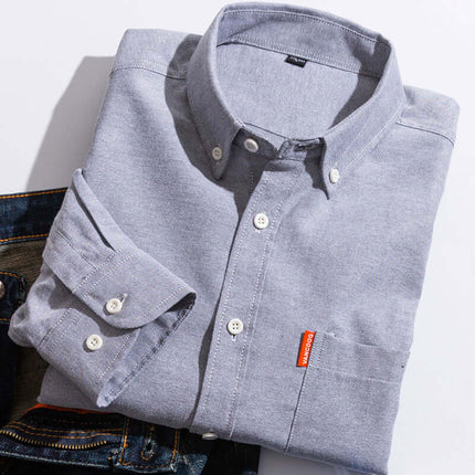 Mens Slim Fit Pure Cotton Washed Oxford Shirt L 39 bust 100