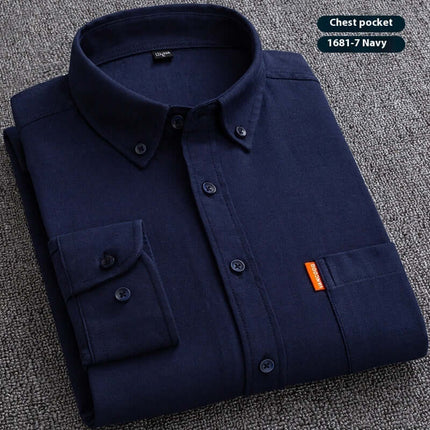 Mens Slim Fit Pure Cotton Washed Oxford Shirt denim blue 1861-13