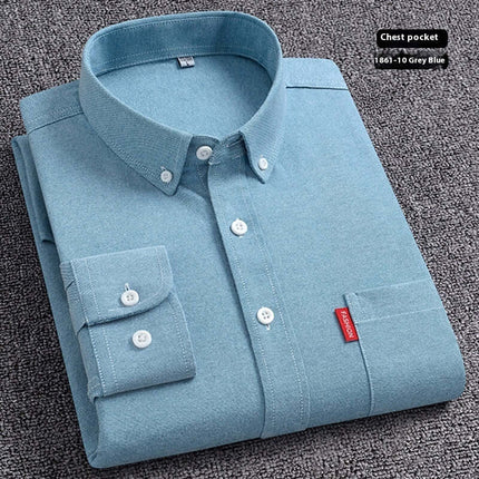 Mens Slim Fit Pure Cotton Washed Oxford Shirt long sleeve casual top