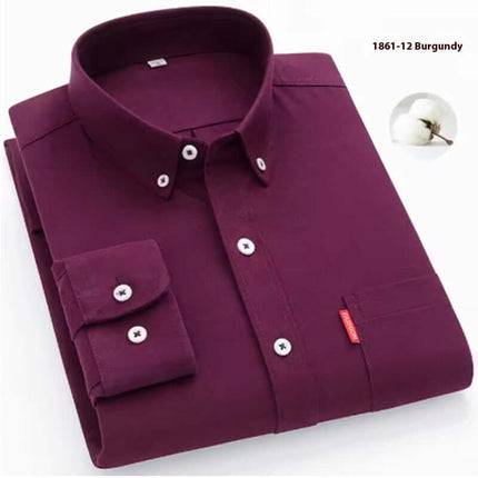 Mens Slim Fit Pure Cotton Washed Oxford Shirt slim fit cardigan design