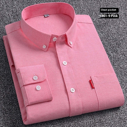 Mens Slim Fit Pure Cotton Washed Oxford Shirt ordinary thickness four seasons