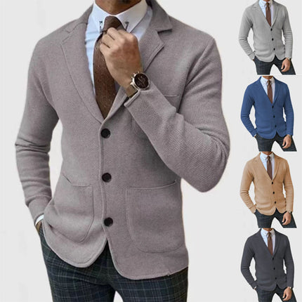 Men's Slim-Fitting English Style Casual Formal Suit Coat in various colors with a stylish fit.