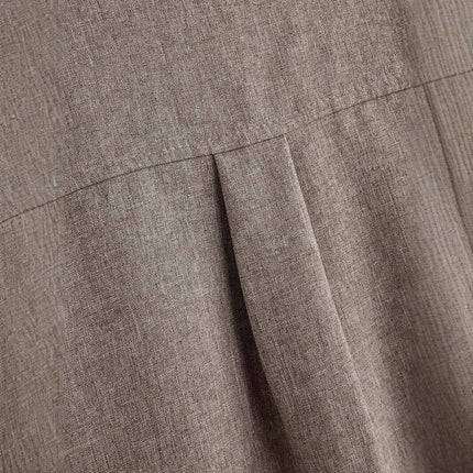 Close-up view of the fabric texture and detailing of a Mens Solid Color Casual Cotton Shirt.