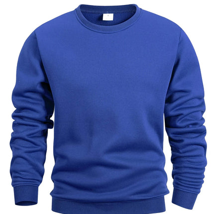 Mens Solid Crew Neck Sweatshirt Long Sleeve Pullover outdoor wear