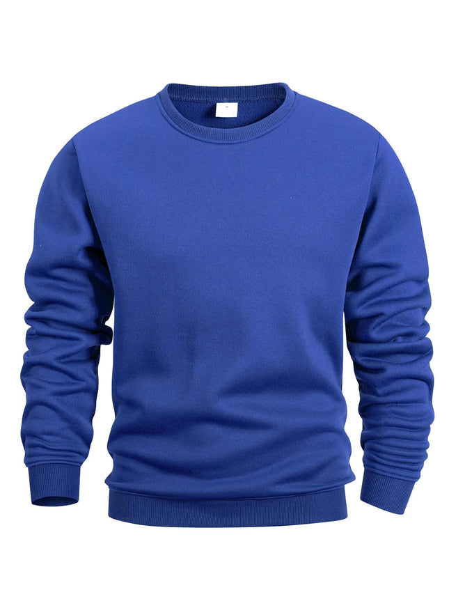 Mens Solid Crew Neck Sweatshirt Long Sleeve Pullover outdoor wear