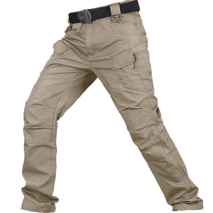 Mens Special Service Outdoor Tactical Training Pants shown in a dynamic pose, designed for rugged outdoor activities.