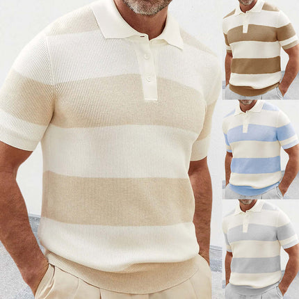 Mens Summer Fashion Lapel Sweater Slim Fit Knitwear size M bust 105cm
