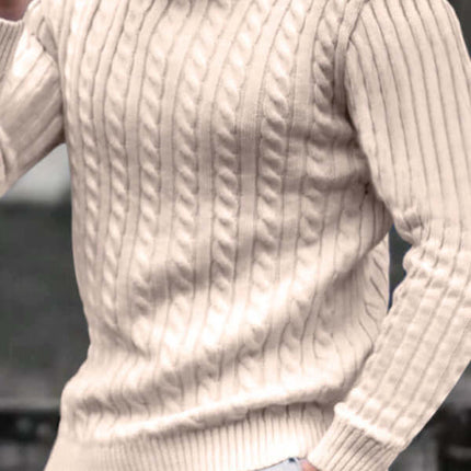 Mens Turtleneck Tight Stretch Knit Sweater H shape fit