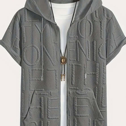 Mens Urban Jacquard Letter Printed Hooded Tshirt size S 71 waist