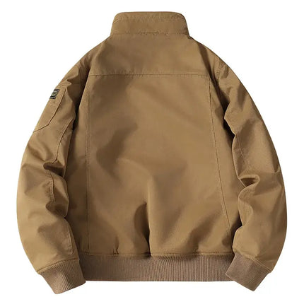 Mens Winter Fleece Lined Flight Jacket Workwear front view