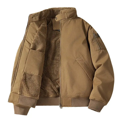 Mens Winter Fleece Lined Flight Jacket Workwear fleece lining detail