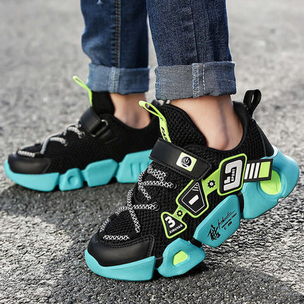 Mesh Fly-Woven Velcro Kids Breathable Sneakers side view