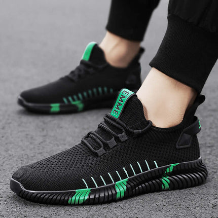 Mesh Sneakers Men Breathable black green color option