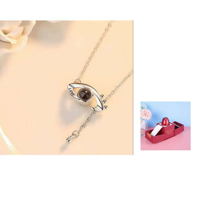 Metal Rose Jewelry Gift Box with Crystal Necklace displayed with an elegant chain and a unique design.
