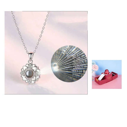 Metal Rose Jewelry Gift Box with Crystal Necklace displayed alongside its elegant storage case and crystal details.