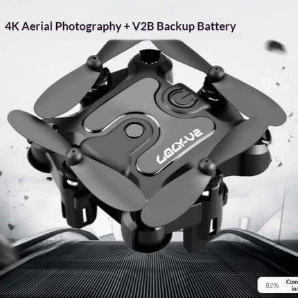 Mini Folding Drone 4K HD Aerial Photography UAV with V2B Backup Battery.
