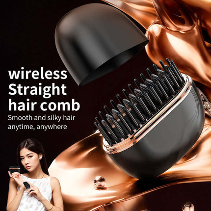 Mini Hair Straightening Comb Wireless Charging Portable Tool front