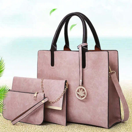 PU Large Capacity Tote Handbag Set Crossbody for Women front view
