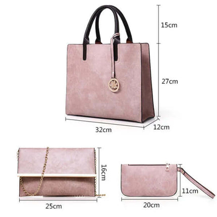 PU Large Capacity Tote Handbag Set Crossbody for Women PU leather texture