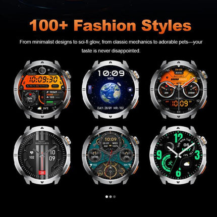 MT68 Outdoor Adventure Smart Watch with 1000mAh Battery showcasing 100+ fashion styles and customizable watch faces.