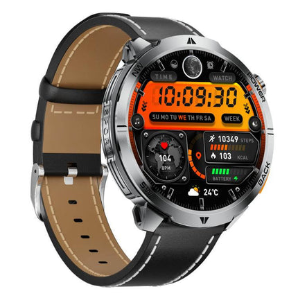 MT68 Outdoor Adventure Smart Watch with 1000mAh Battery displaying time, steps, heart rate, and weather.