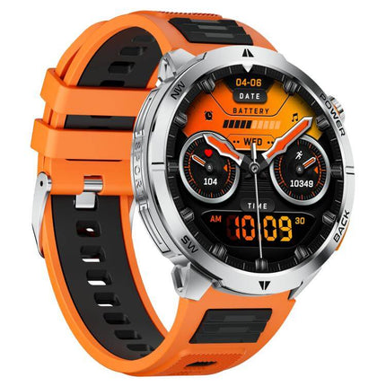 MT68 Outdoor Adventure Smart Watch with 1000mAh Battery displayed in orange and black design.