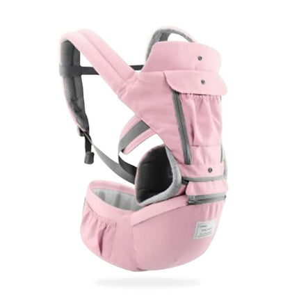 Multi-functional Baby Waist Stool Carrier in pink color, designed for ergonomic comfort and hands-free convenience.