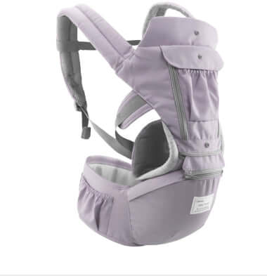 Multi-functional Baby Waist Stool Carrier in soft lavender color, designed for ergonomic comfort and hands-free convenience.