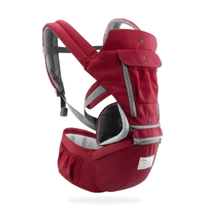 Multi-functional Baby Waist Stool Carrier in red with ergonomic design for comfort and ease of use.
