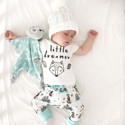 Newborn Baby Clothes Set cotton t-shirt and pants.