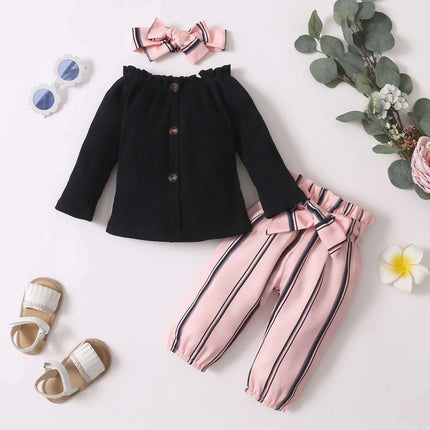 Newborn Baby Clothes Set black toddler outfit.