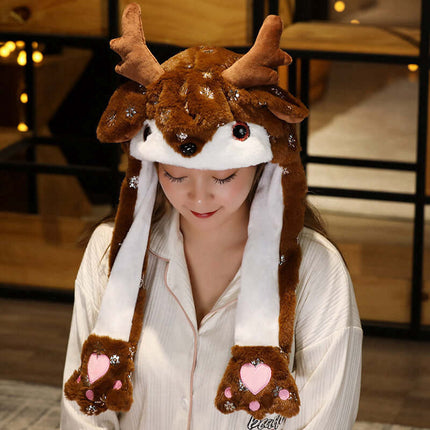 Novelty Christmas Hat Santa Snowman Elk LED Design reindeer version