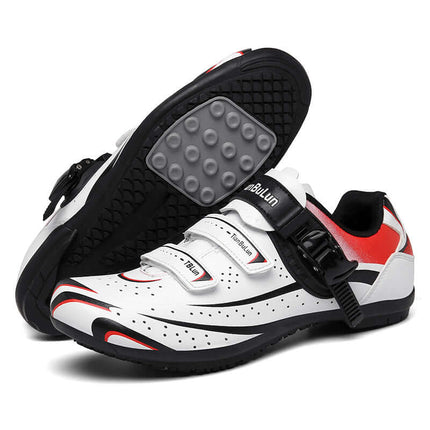 outdoor non-lock cycling shoes with strong grip rubber sole sporty look