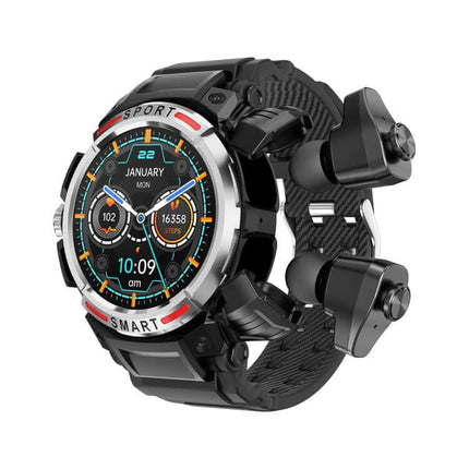 OVISEN GT100 2 in 1 Smart Watch flexible durable black TPU strap material close up texture view