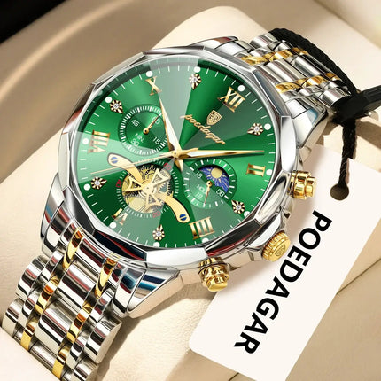 POEDAGAR Luxury Waterproof Chronograph Watch for Men durable design