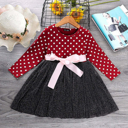 Polka Dot Princess Dress casual autumn wear.