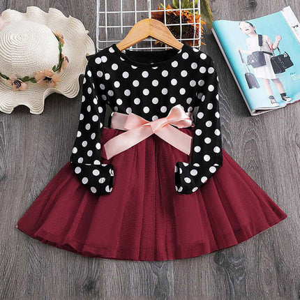Polka Dot Princess Dress white dots pattern.
