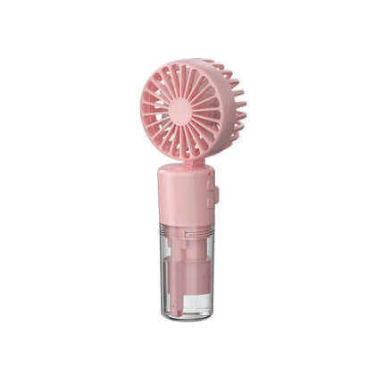 Portable Handheld Spray Fan 4 Speed Water Spray Mist Fan in pink color