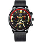 Black with red needle