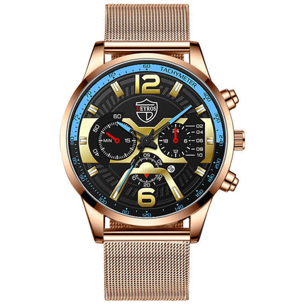 Premium Steel Calendar Quartz Watch for Men modern fashion style