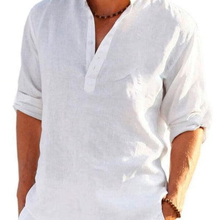 Premium Striped Linen Shirt Modern US EU Regular Fit size 2XL 138cm