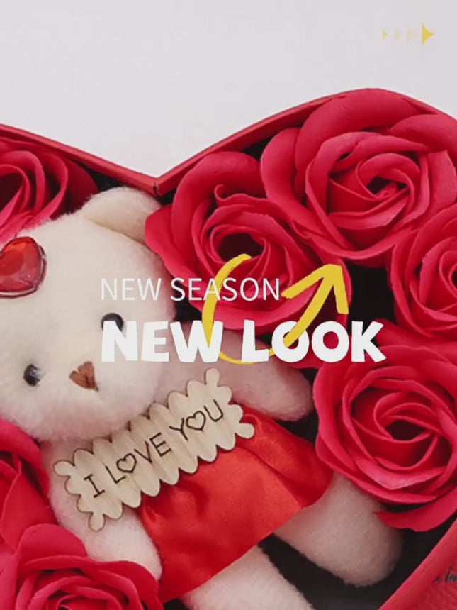 Heart Shaped Rose Soap Gift Box Romantic Anniversary Gift