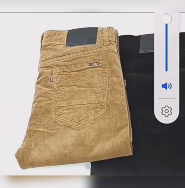 Mens Corduroy Trousers Slim Fit Straight Leg Pants