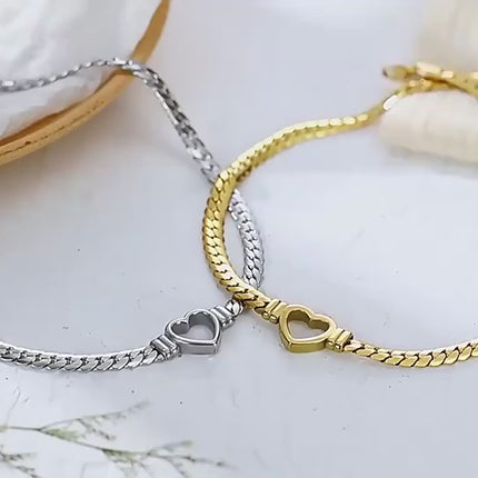 Personalized Love Heart Cuban Chain Jewelry titanium steel necklace