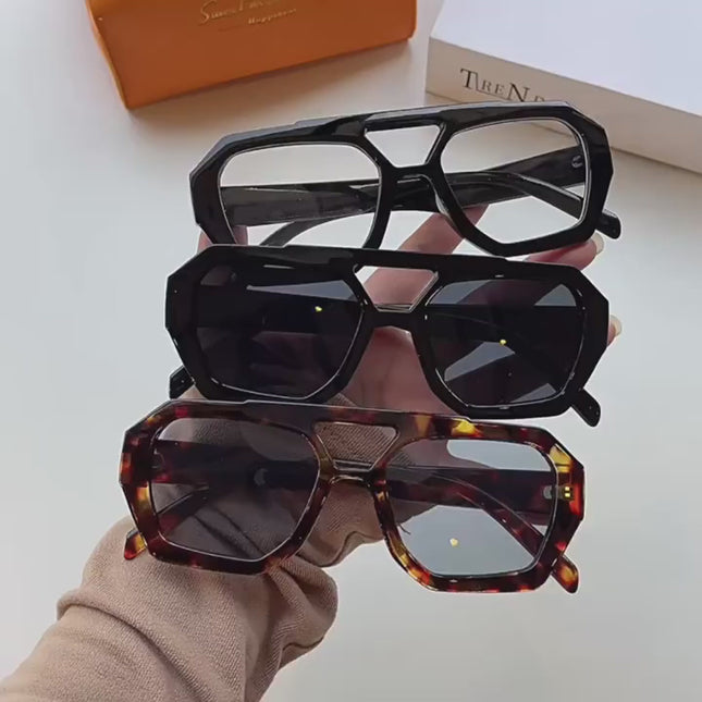 Big Frame Leopard Sunglasses UV400 Trendy Street Eyewear