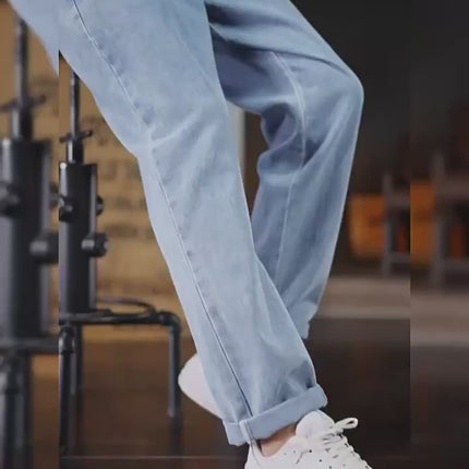 Men's Summer Loose Wide Leg Drawstring Jeans