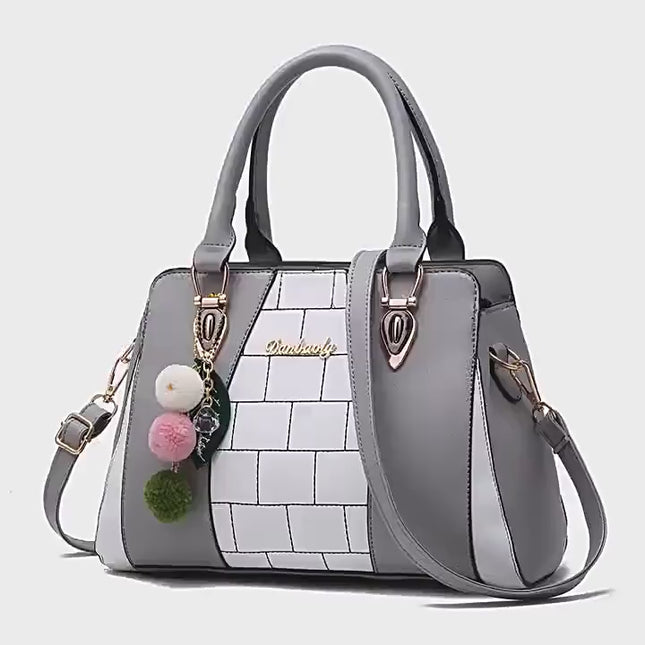 Large PU Leather Shoulder Handbag | Structured Work Tote